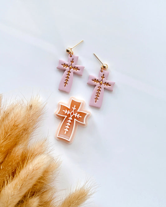 Floral Cross Polymer Clay Cutter