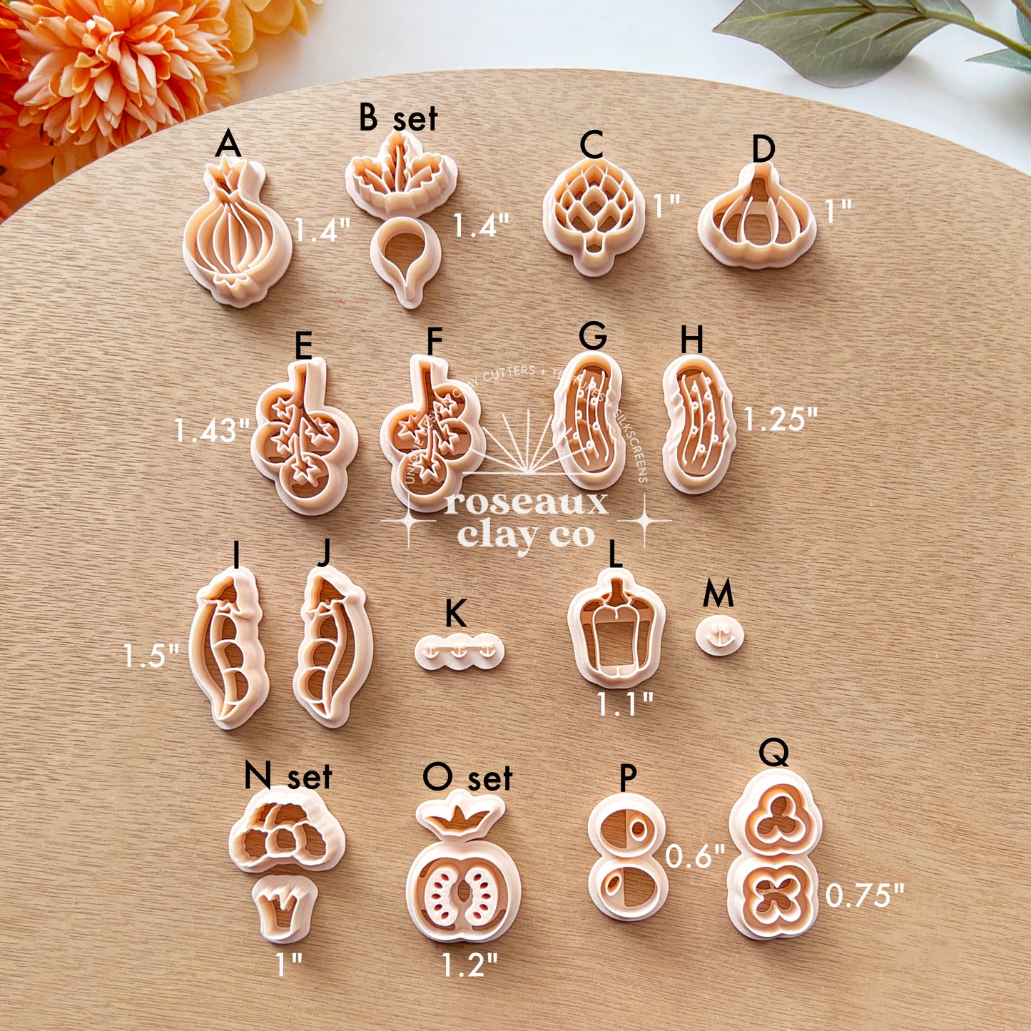 Veggie Polymer Clay Cutters