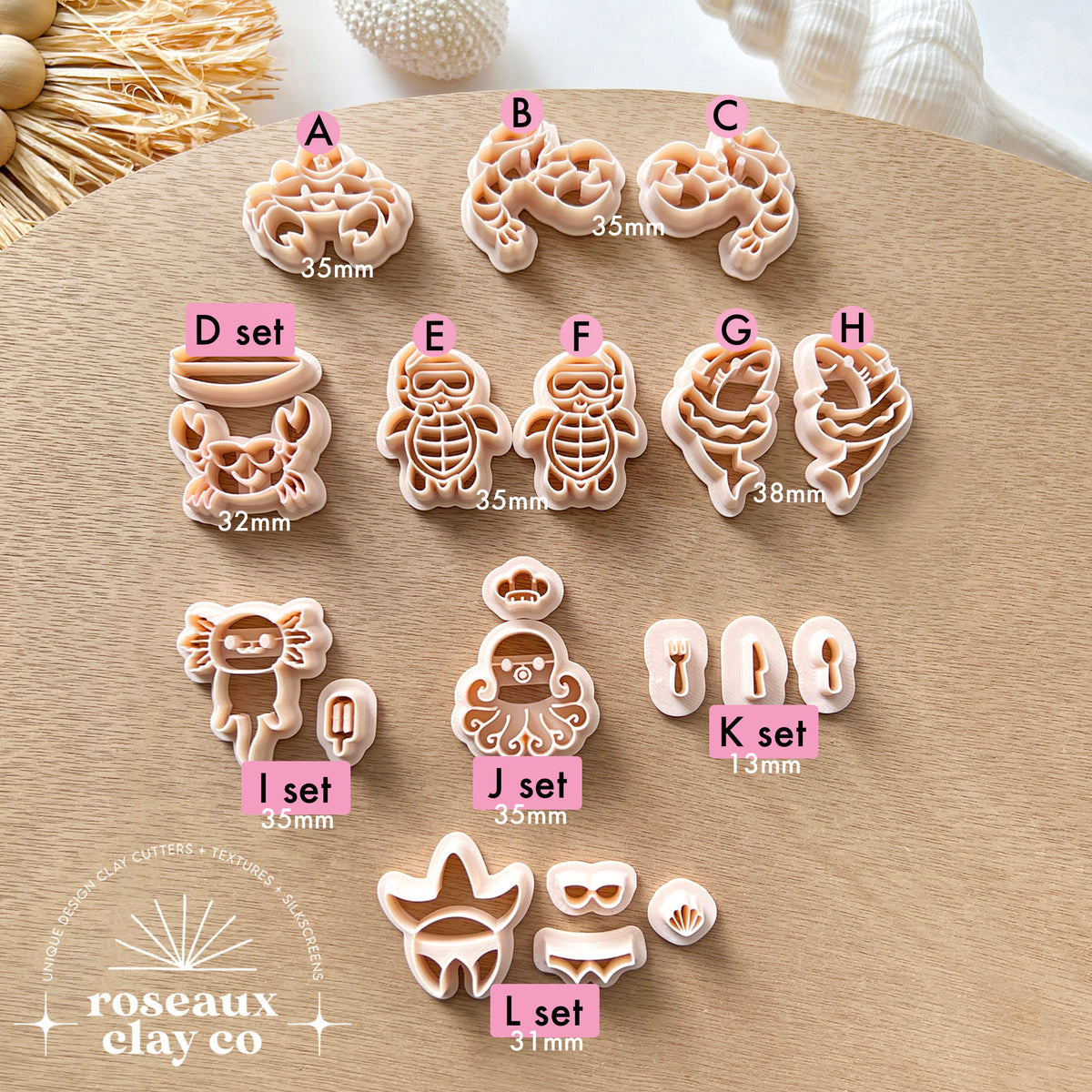 Ocean Animal Polymer Clay Cutters