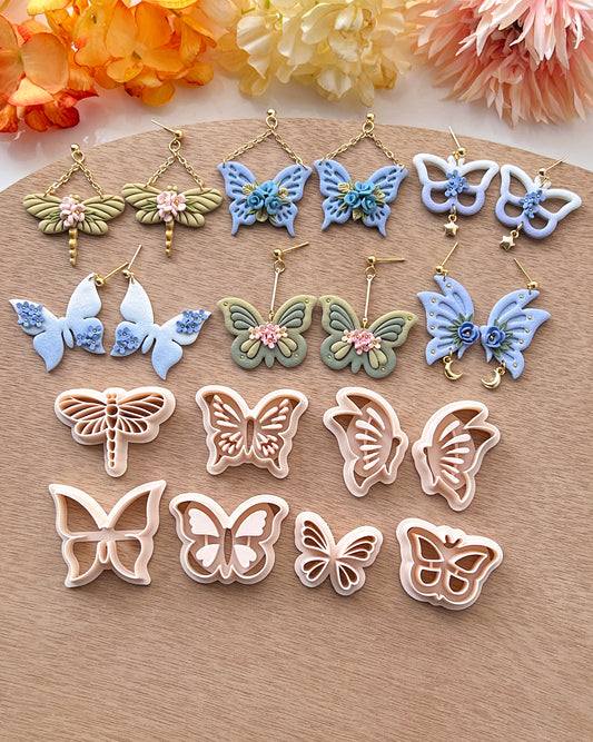 Butterfly Polymer Clay Cutters | Spring Clay Cutters | Clay Earring Cutter | Dragonfly Clay Cutter | Polymer Clay Tools | Clay Cutter Set