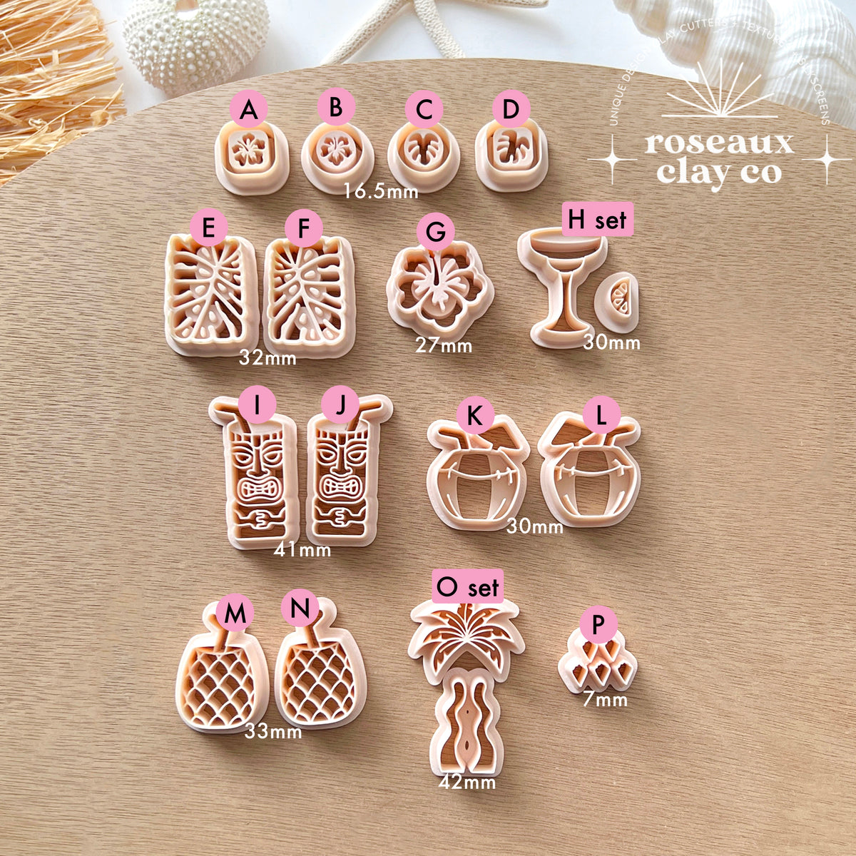 Tropical Beach Polymer Clay Cutters