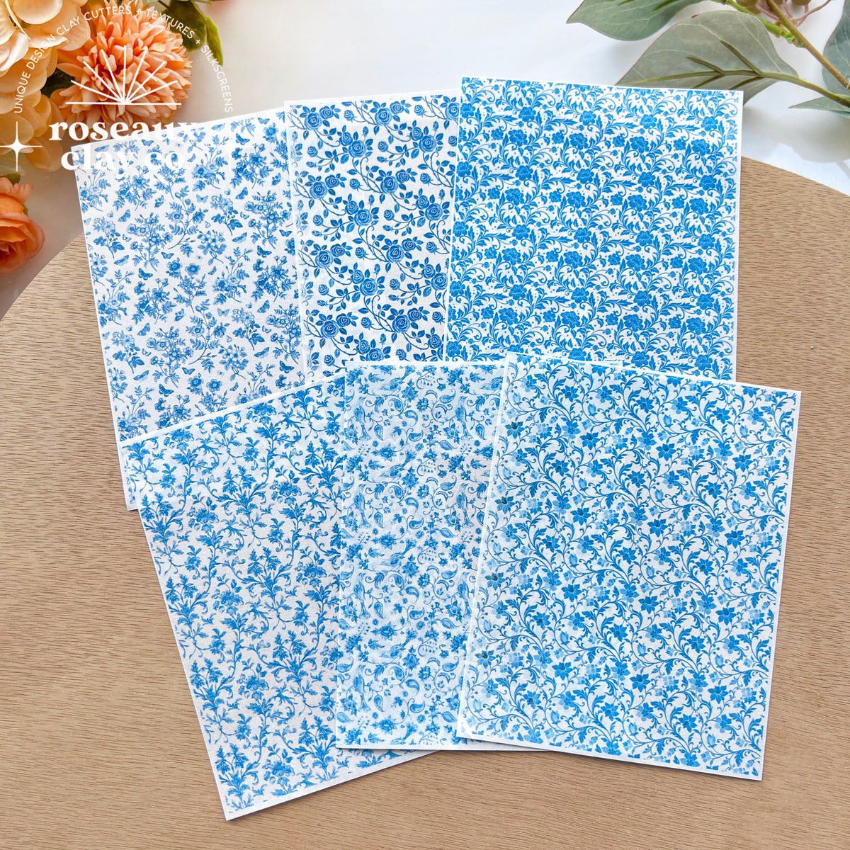 French Toile Polymer Clay Transfer Papers