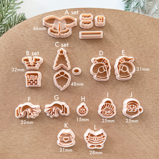 Christmas Santa Claus Polymer Clay Cutters