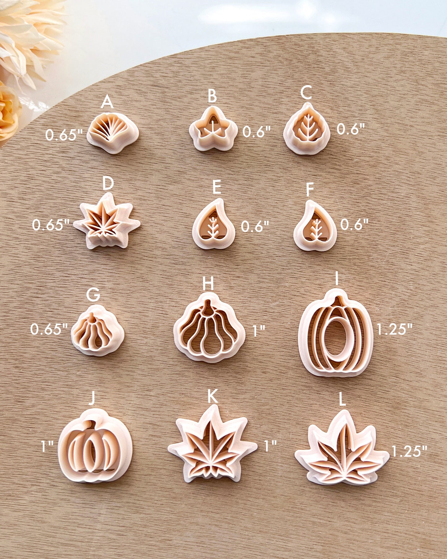 Fall Maple Leaves Polymer Clay Cutters | Pumpkin Cutters