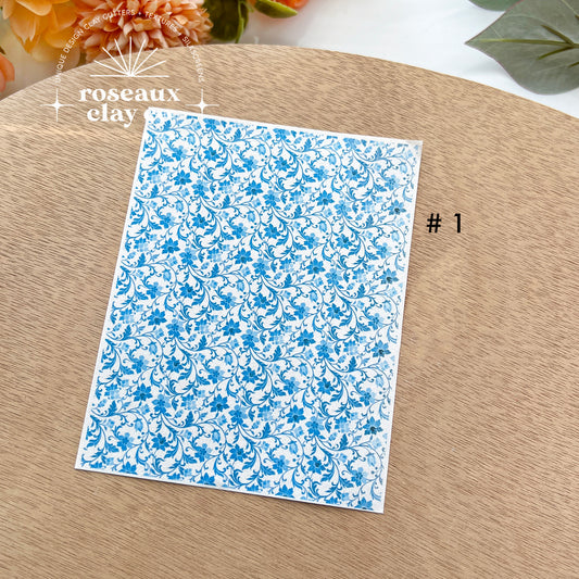 French Toile Polymer Clay Transfer Paper