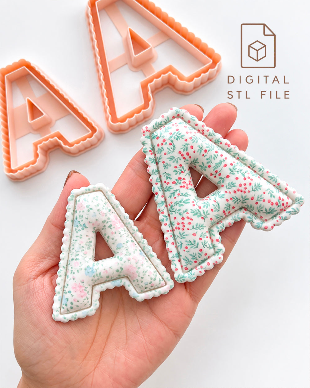 Scalloped Alphabet Clay Cutter STL Files | Individual Letter