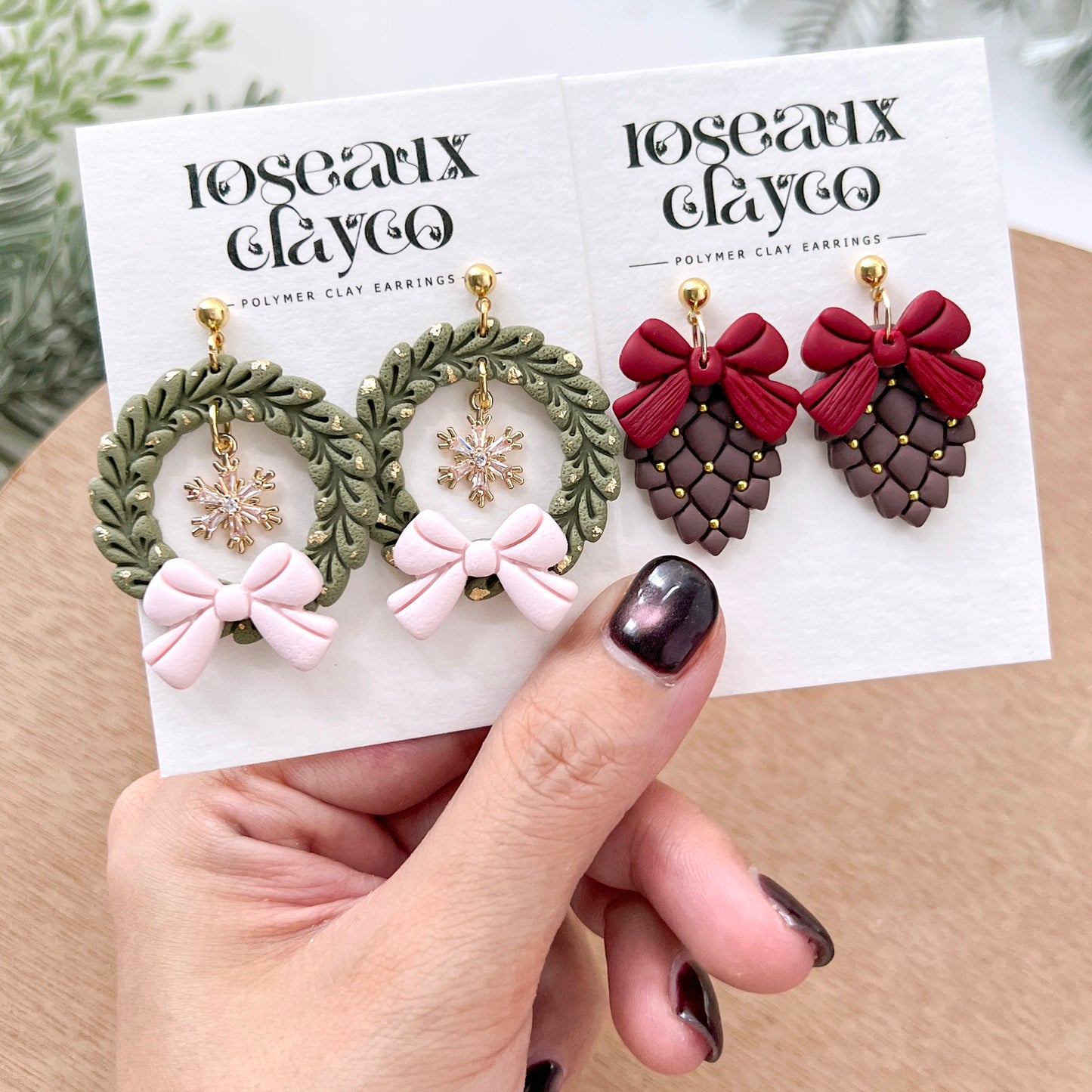 Winter Polymer Clay Cutters | Wreath | Snowflake | Poinsettia