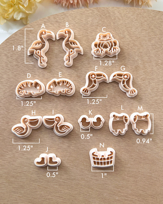 Jungle Animals Polymer Clay Cutters