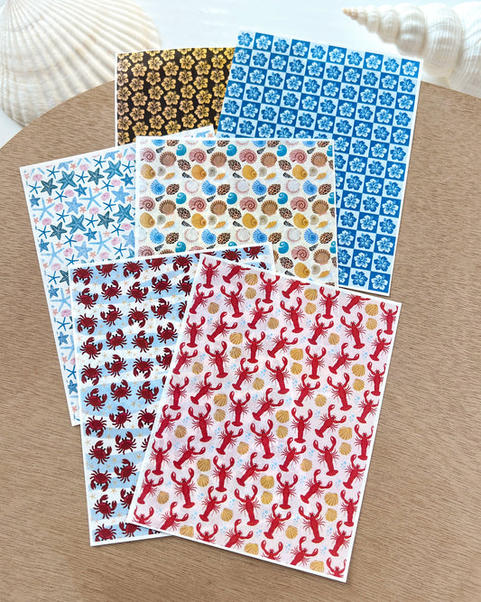 Summer Polymer Clay Transfer Paper | Ocean Image Clay Transfer Sheet