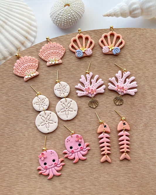 Ocean Polymer Clay Cutters | Summer Clay Cutters | Shell | Octopus | Sand Dollar
