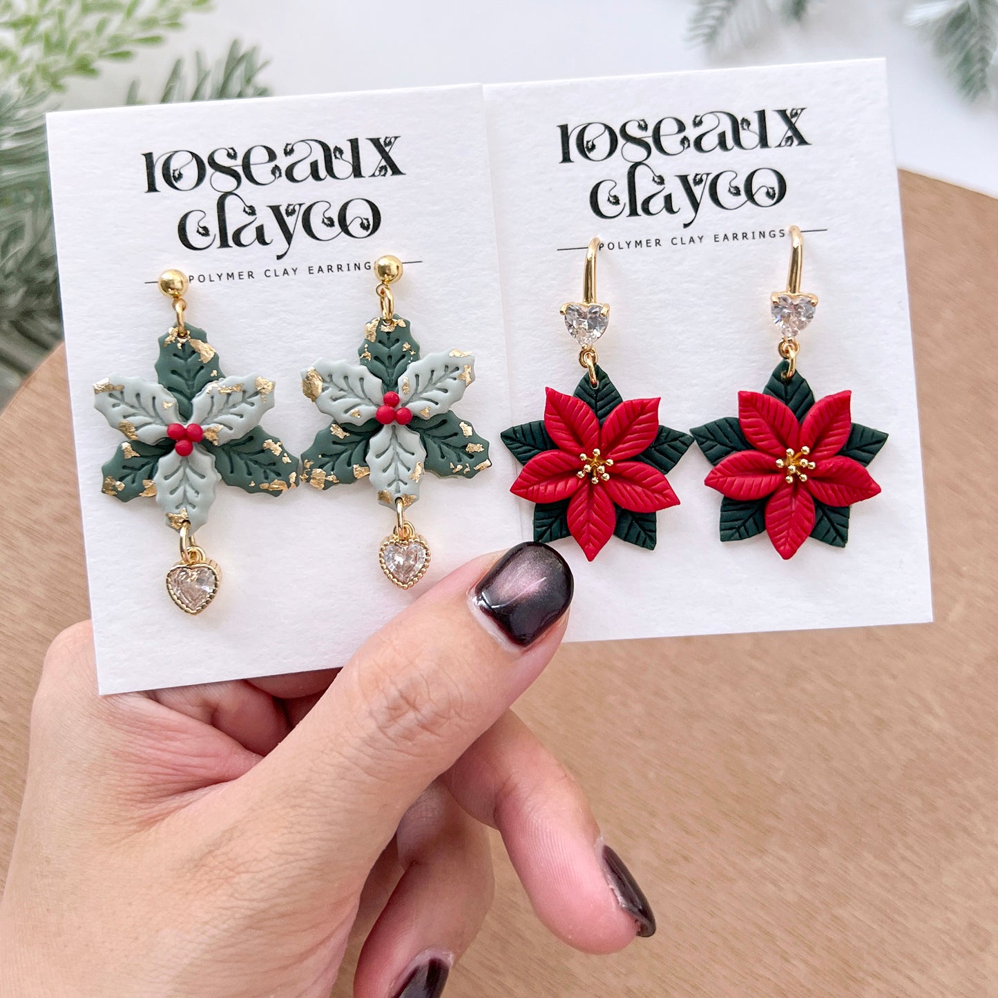 Winter Polymer Clay Cutters | Wreath | Snowflake | Poinsettia