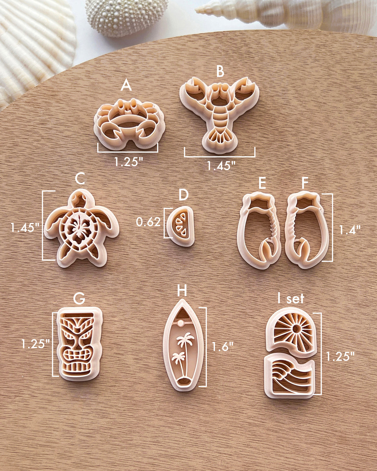 Ocean Beach Polymer Clay Cutters