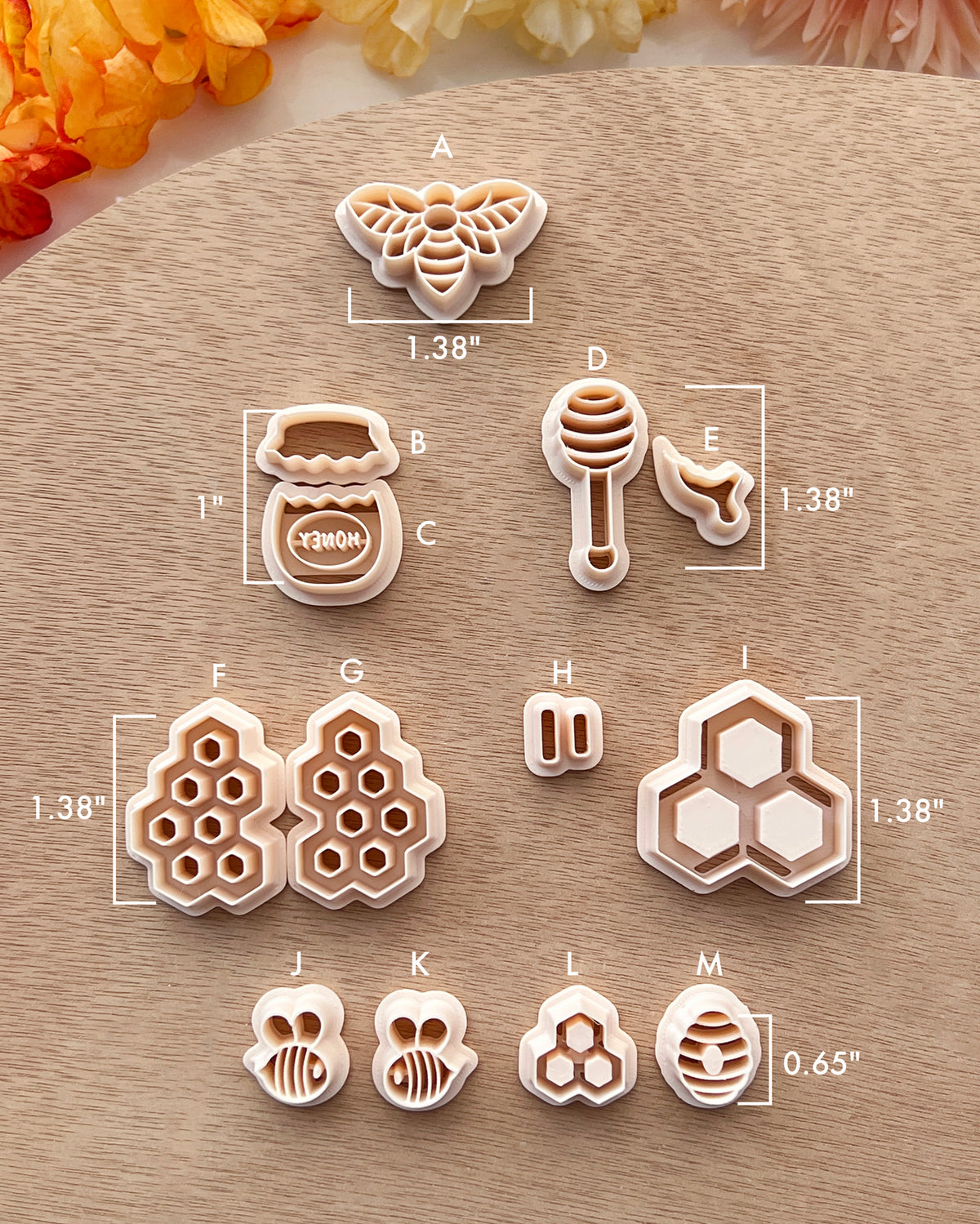 Spring Honey Bee Polymer Clay Cutters
