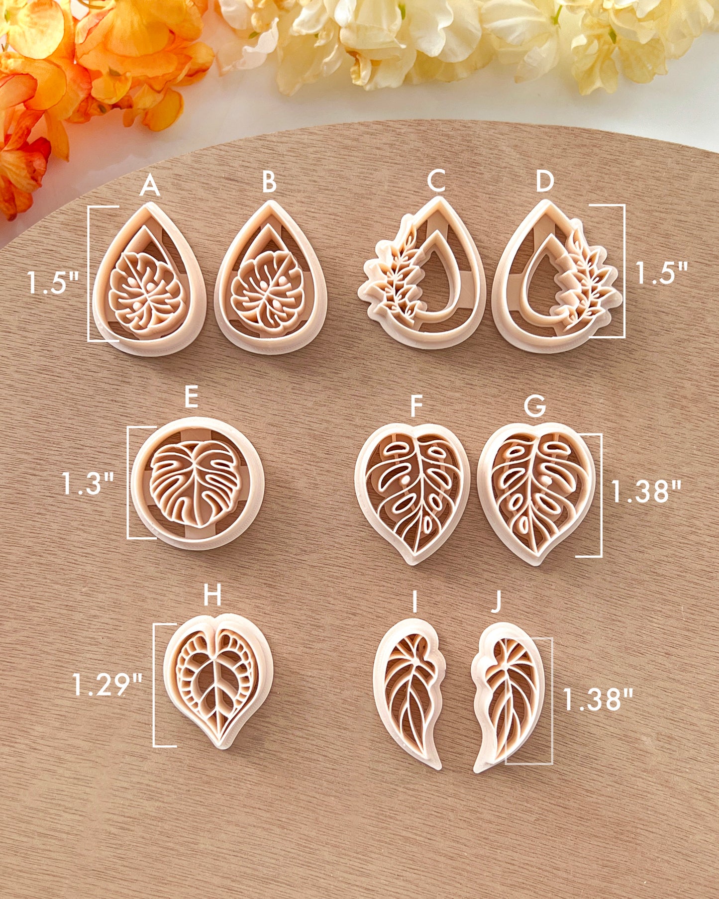 Tropical Leaves Polymer Clay Cutters