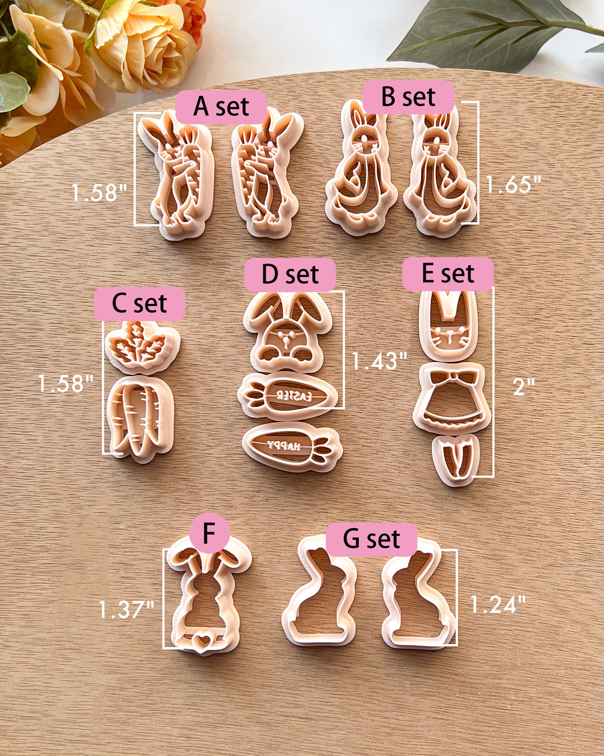 Easter Rabbit Polymer Clay Cutters