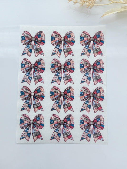 Patchwork Bow Polymer Clay Transfer Paper & Matching Cutter