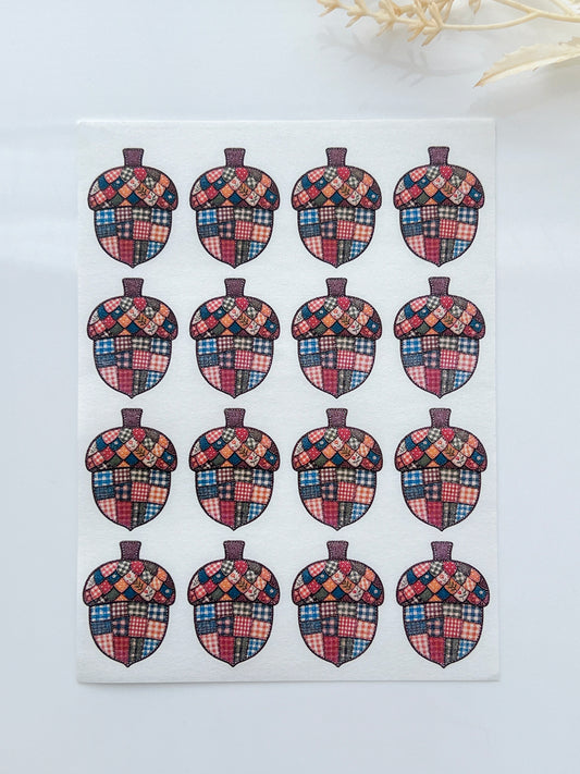 Patchwork Acorn Polymer Clay Transfer Paper & Matching Cutter