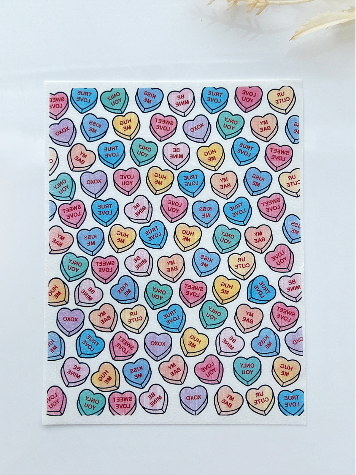 Conversation Heart Polymer Clay Transfer Sheet