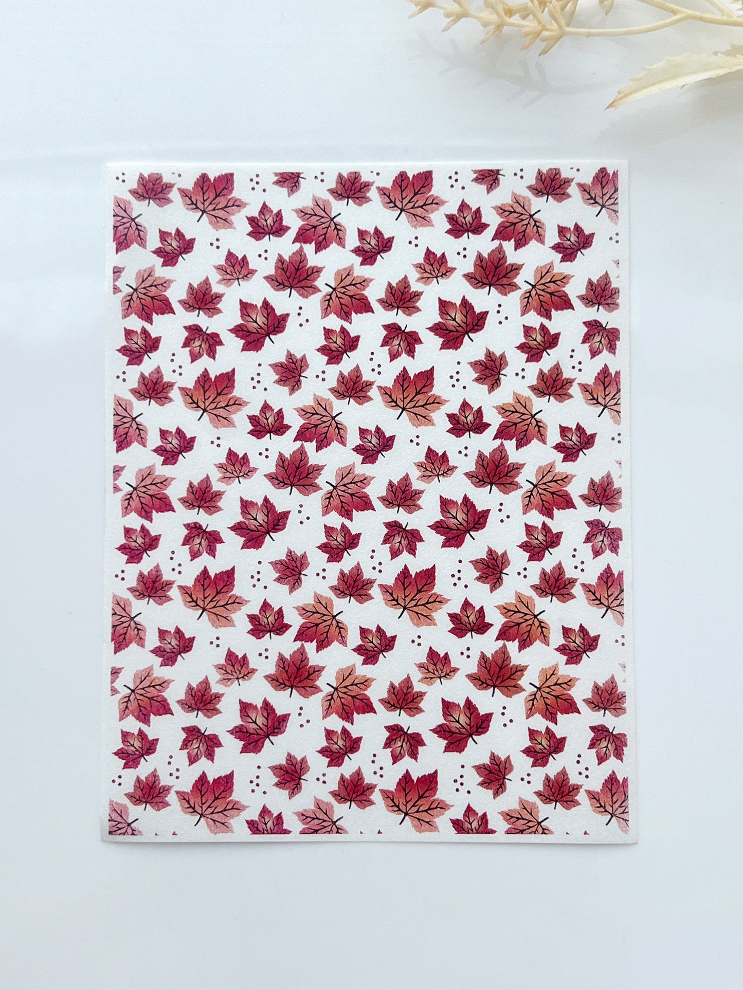 Watercolor Maple Leaf Clay Transfer Paper