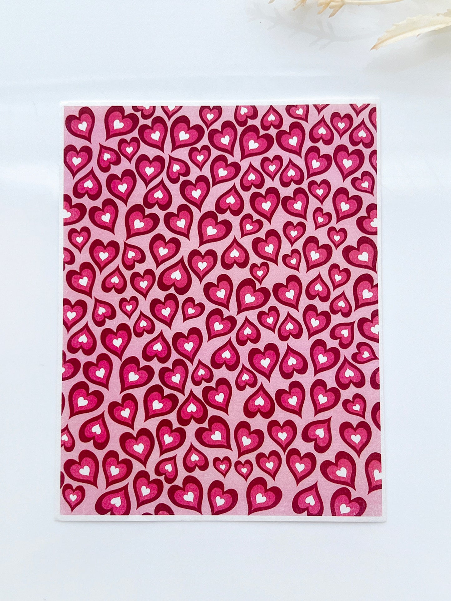 Pink Heart Clay Transfer Paper