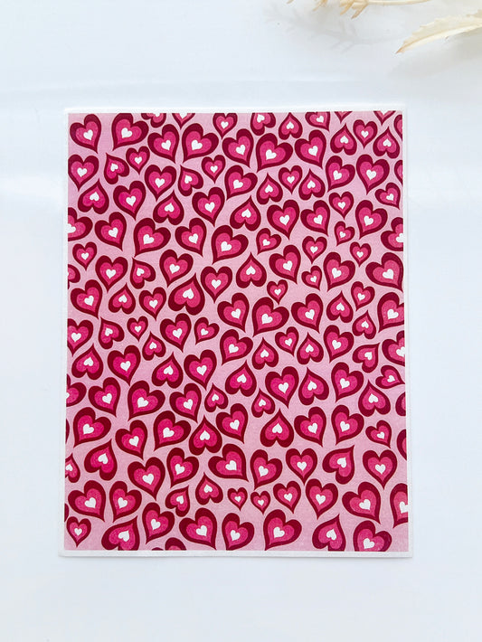 Pink Heart Clay Transfer Paper