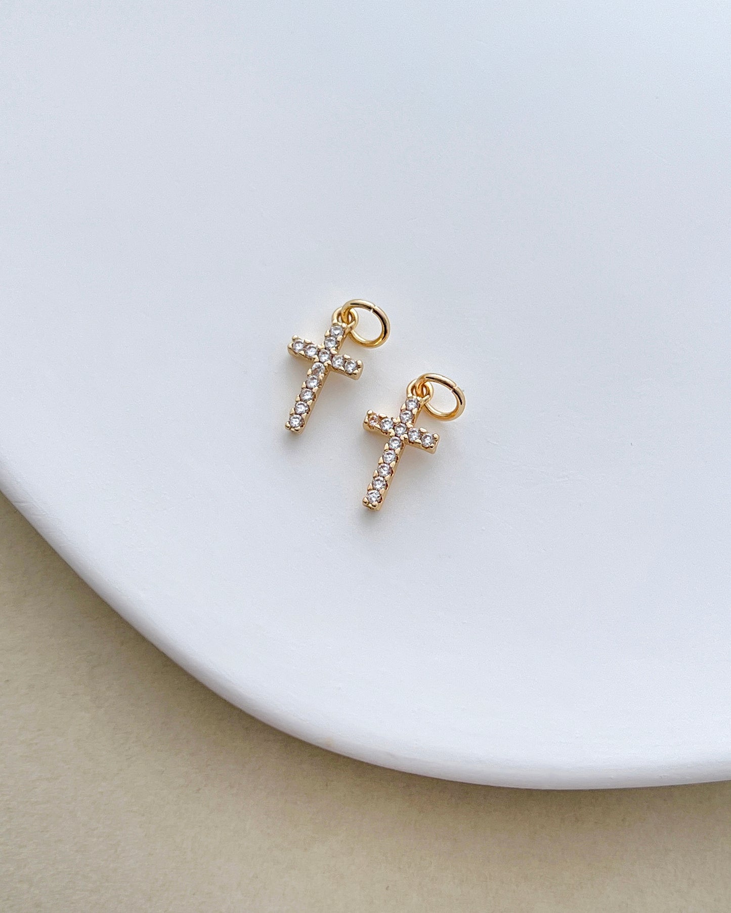 14K Gold Filled Zircon Cross Charms