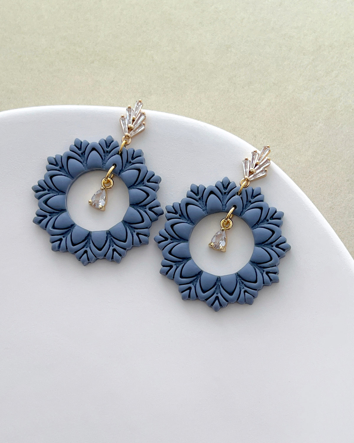 14K Gold Filled Zircon Fan Earring Posts with Loop
