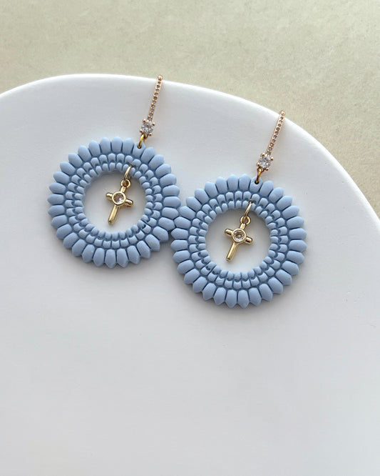 14K Gold Filled Zircon Cross Earring Charms