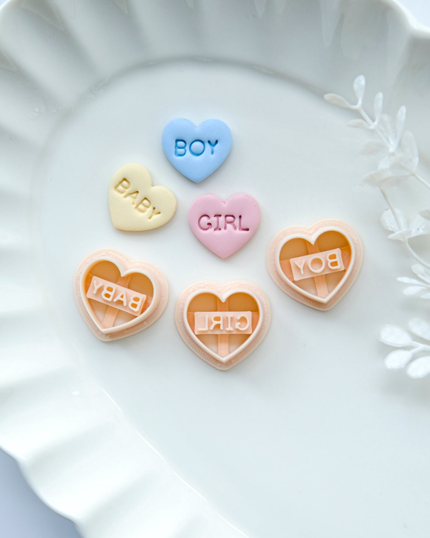 Conversation Heart Polymer Clay Cutters | Baby Shower Clay Cutters | Clay Earring Cutter | Baby Clay Cutters