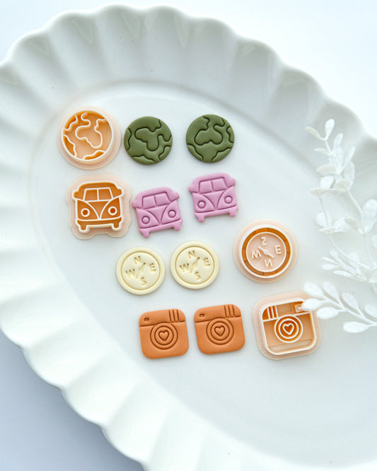Camping Clay Cutters | Travel Clay Earring Cutters | Embossing Cutters for Earring Jewelry Making | Stud Clay Cutters