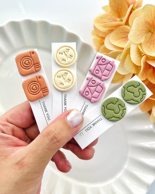 Camping Clay Cutters | Travel Clay Earring Cutters | Embossing Cutters for Earring Jewelry Making | Stud Clay Cutters