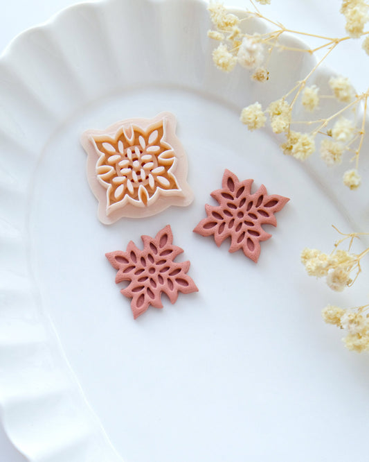 Embossing Square Spring Clay Cutters | Ornate Dangle Polymer Clay Cutters