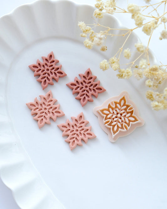 Embossing Square Spring Clay Cutters | Ornate Dangle Polymer Clay Cutters