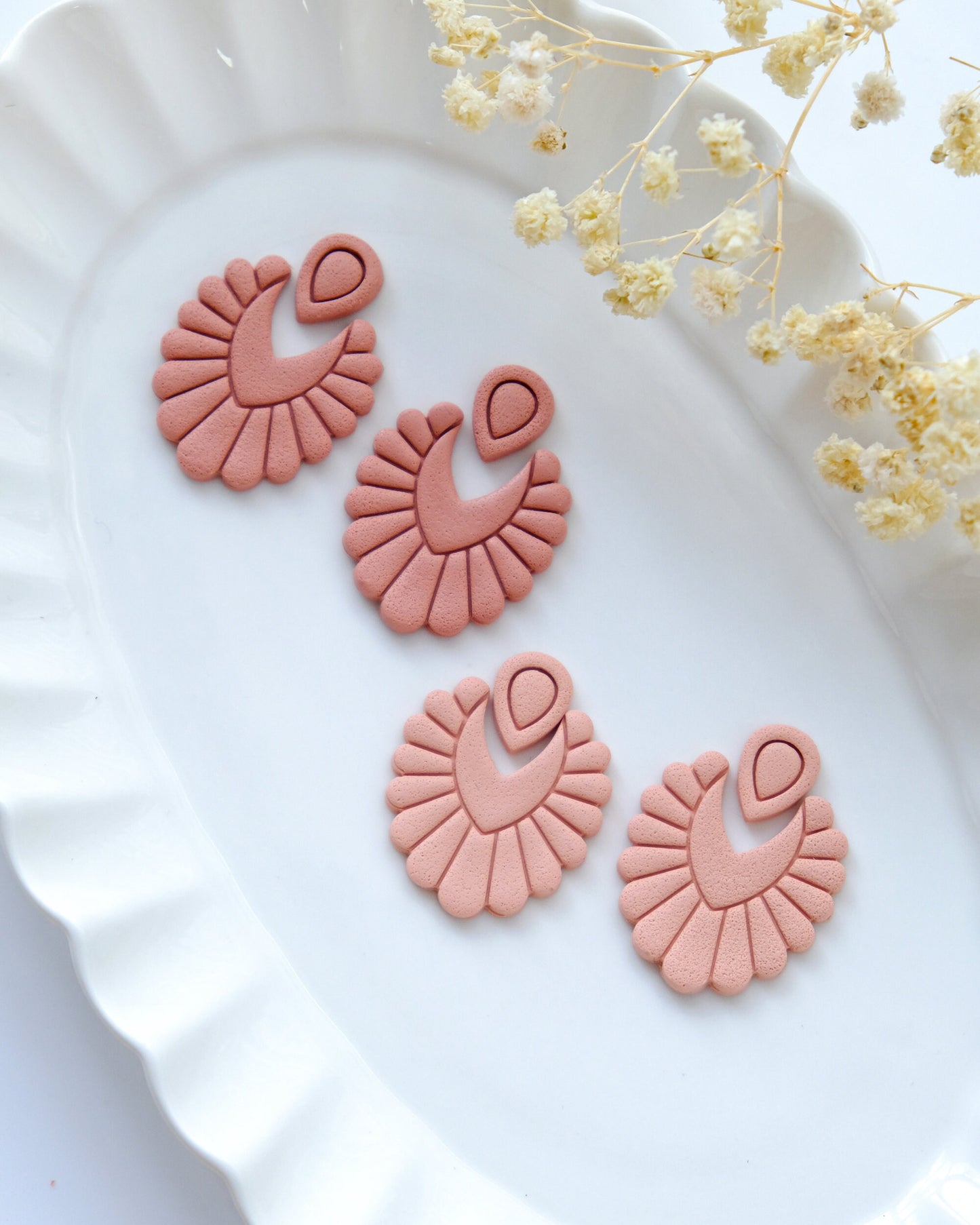 Scalloped Fan Polymer Clay Cutters | Art Deco Clay Earring Cutters | Spring Clay Cutters | Polymer Clay Supplies