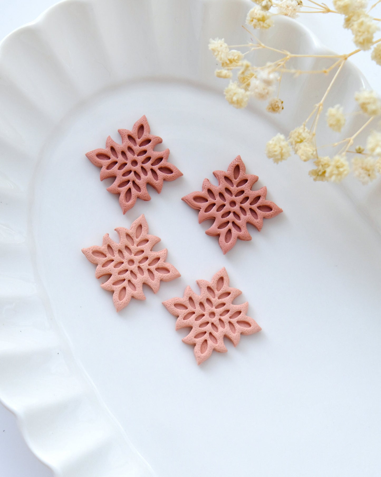 Embossing Square Spring Clay Cutters | Ornate Dangle Polymer Clay Cutters