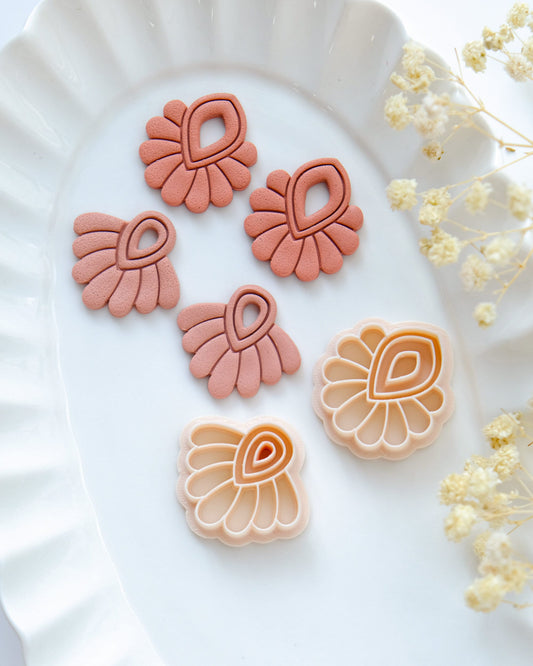 Cutout Scalloped Fan Polymer Clay Cutters | Art Deco Clay Cutters | Embossing Fan Shape Cutters | Earring Making | Clay Tools