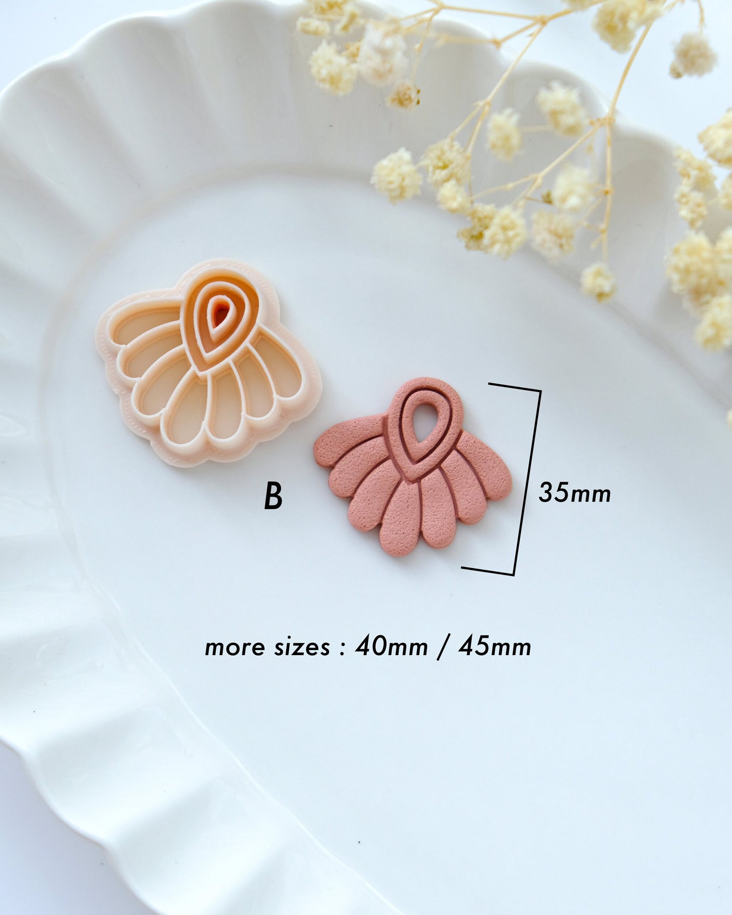 Cutout Scalloped Fan Polymer Clay Cutters | Art Deco Clay Cutters | Embossing Fan Shape Cutters | Earring Making | Clay Tools