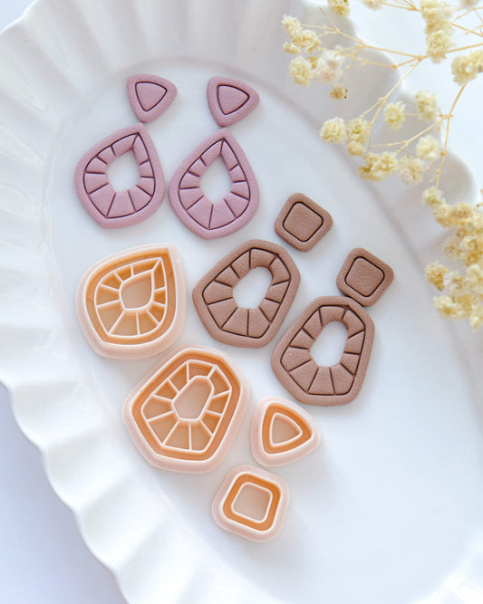 Cutout Dangle Clay Cutters Set | Art Deco Polymer Clay Earring Cutters