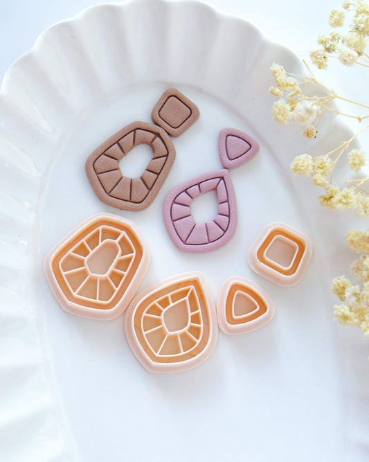 Cutout Dangle Clay Cutters Set | Art Deco Polymer Clay Earring Cutters