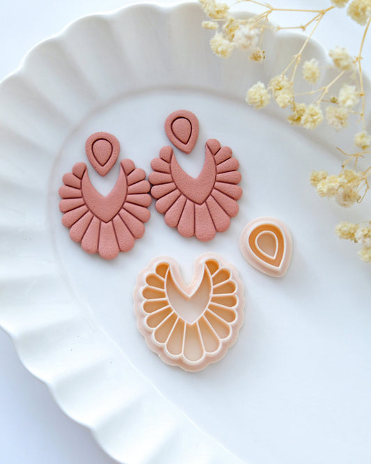 Scalloped Fan Polymer Clay Cutters | Art Deco Clay Earring Cutters | Spring Clay Cutters | Polymer Clay Supplies