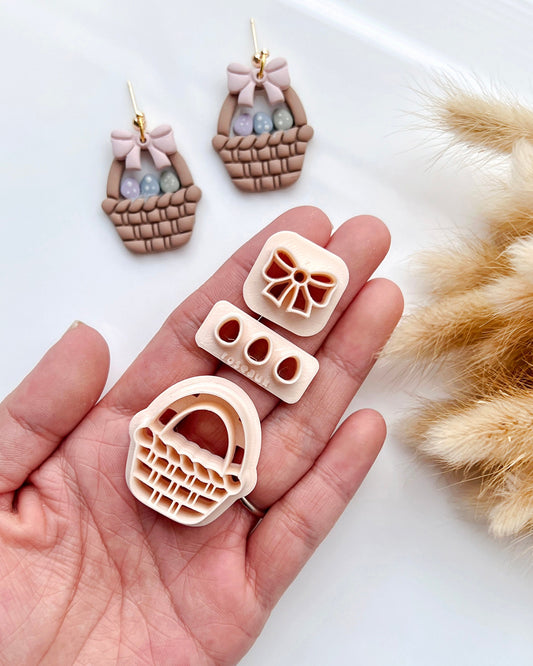 Easter Basket Polymer Clay Cutters | Easter Clay Cutters | Spring Clay Cutters for Earring Making