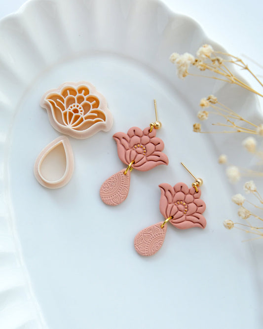Art Deco Floral Polymer Clay Cutters | Spring Clay Cutters | Clay Earring Cutters | Jewelry Making | 3D Printed Cutters