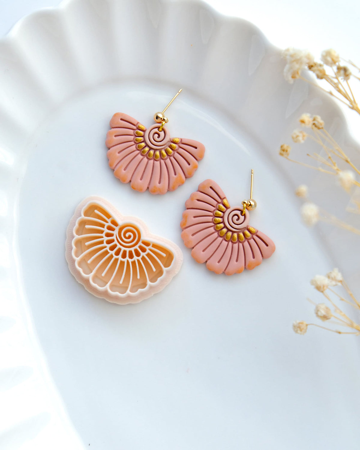 Art Deco Floral Polymer Clay Cutters