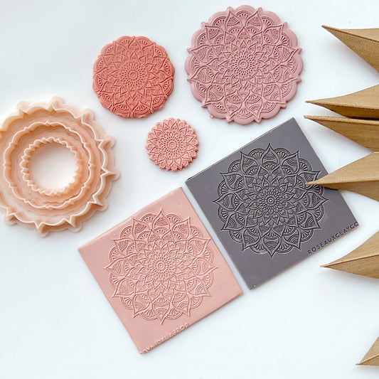 Mandala Polymer Clay Texture Sheet | Mandala Texture Mat | Polymer Clay Texture Sheet for Earring Making