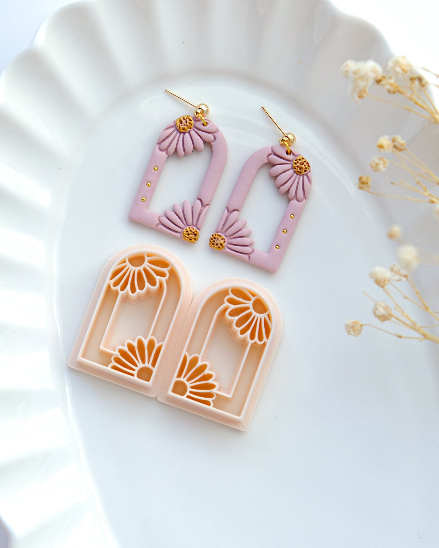 Daisy Flower Arch Cutout Polymer Clay Cutters | Spring Clay Cutters | Floral Clay Cutters | Jewelry Earring Making | Polymer Clay Tools