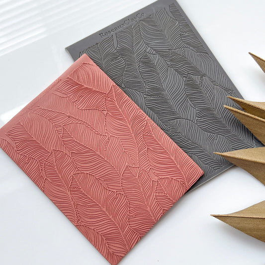 Spring Leaf Polymer Clay Texture Mat | Texture Sheet for Earring Making