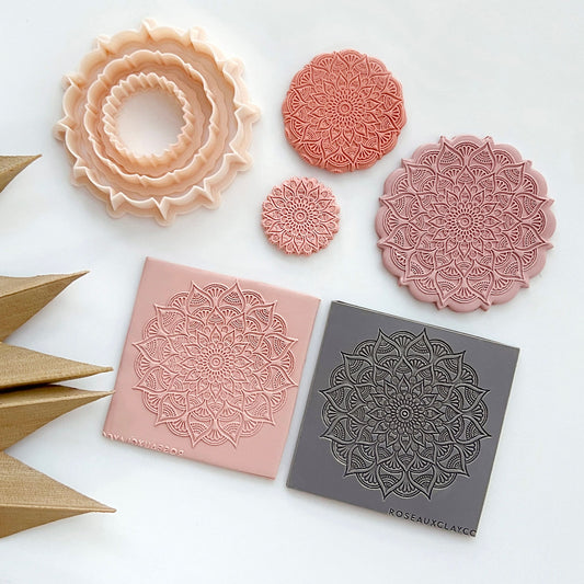 Mandala Polymer Clay Texture Sheet | Mandala Texture Mat | Polymer Clay Texture Sheet for Earring Making