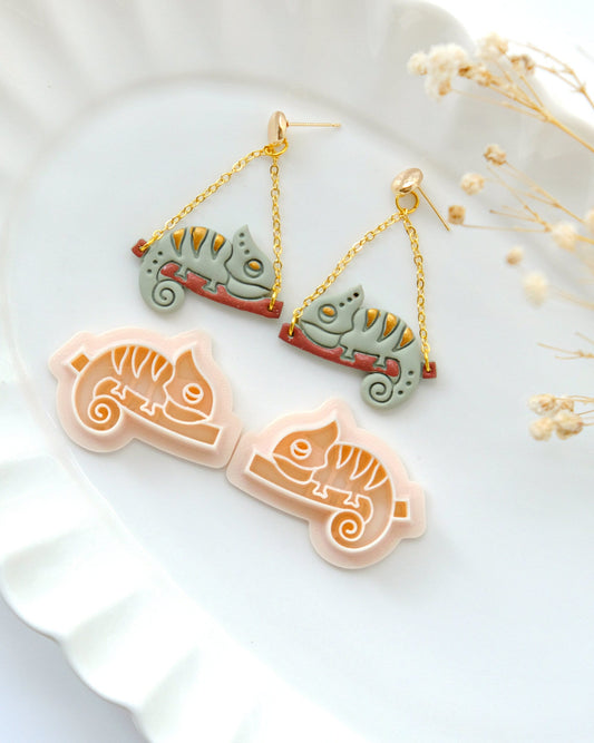 Chameleon Polymer Clay Cutters | Summer Animal Clay Earring Cutters