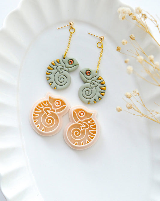 Chameleon Polymer Clay Cutters | Summer Animal Clay Earring Cutters