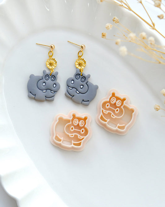 Hippo Polymer Clay Cutters | Summer Animal Clay Earring Cutters